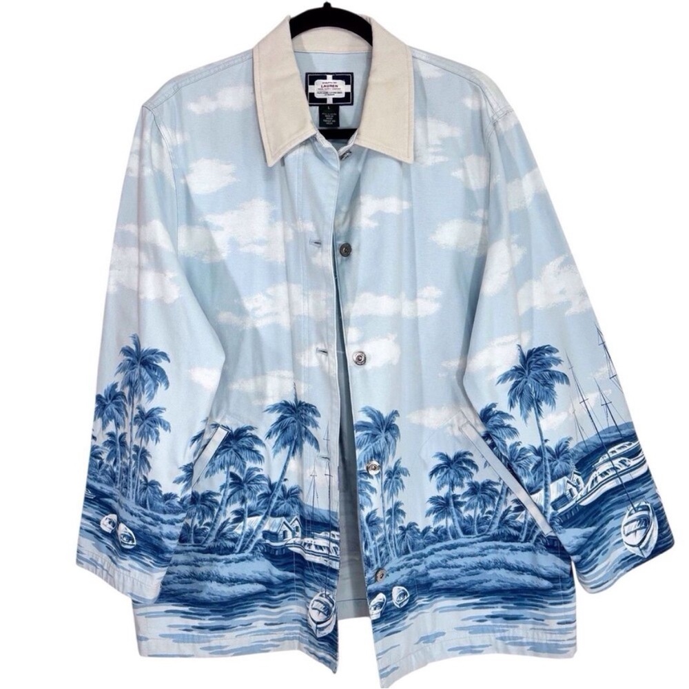 Polo Ralph Lauren tropical beach Palm tree chore coat barn jacket nautical ocean